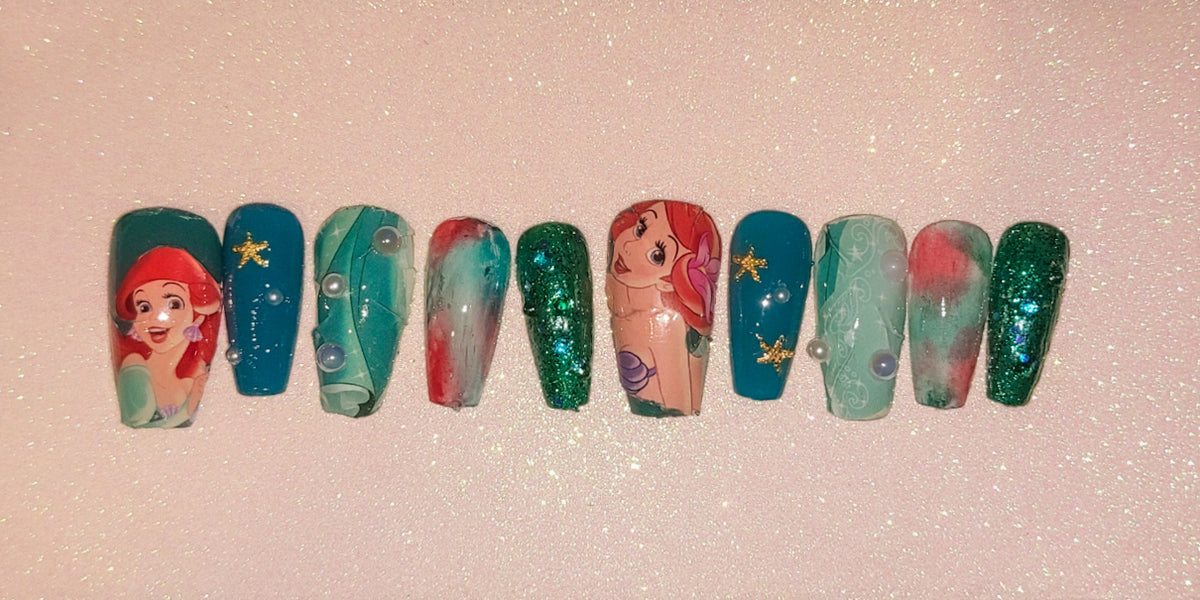 Princess passion handmade press on nails
