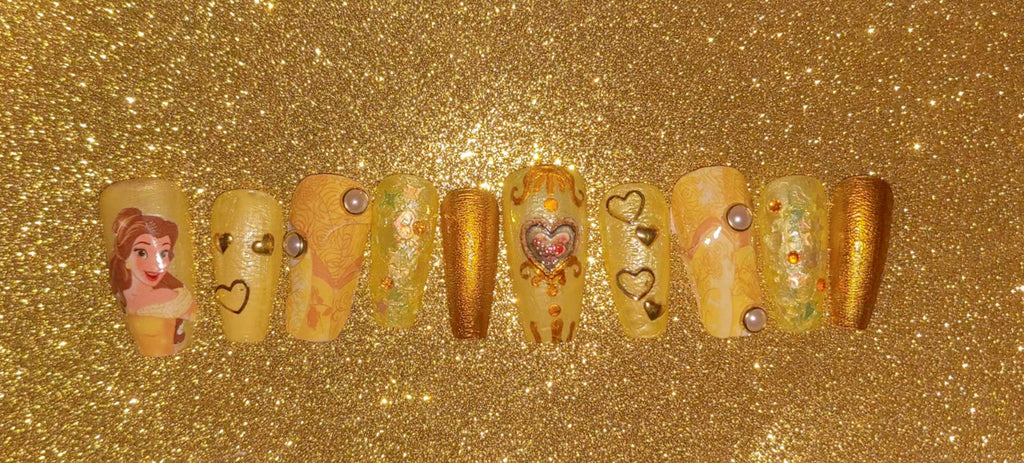Princess passion handmade press on nails
