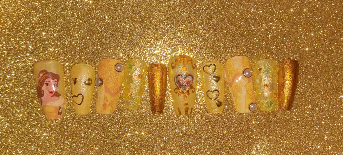 Princess passion handmade press on nails