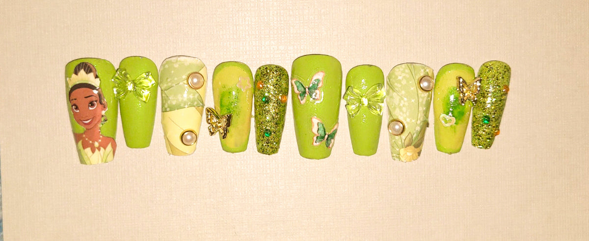 Princess passion handmade press on nails